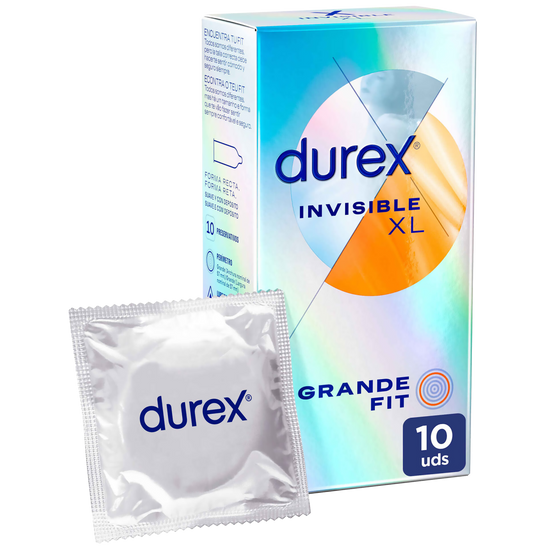 Durex Preservativos Invisible Extra Lubrificado XL 10 un.